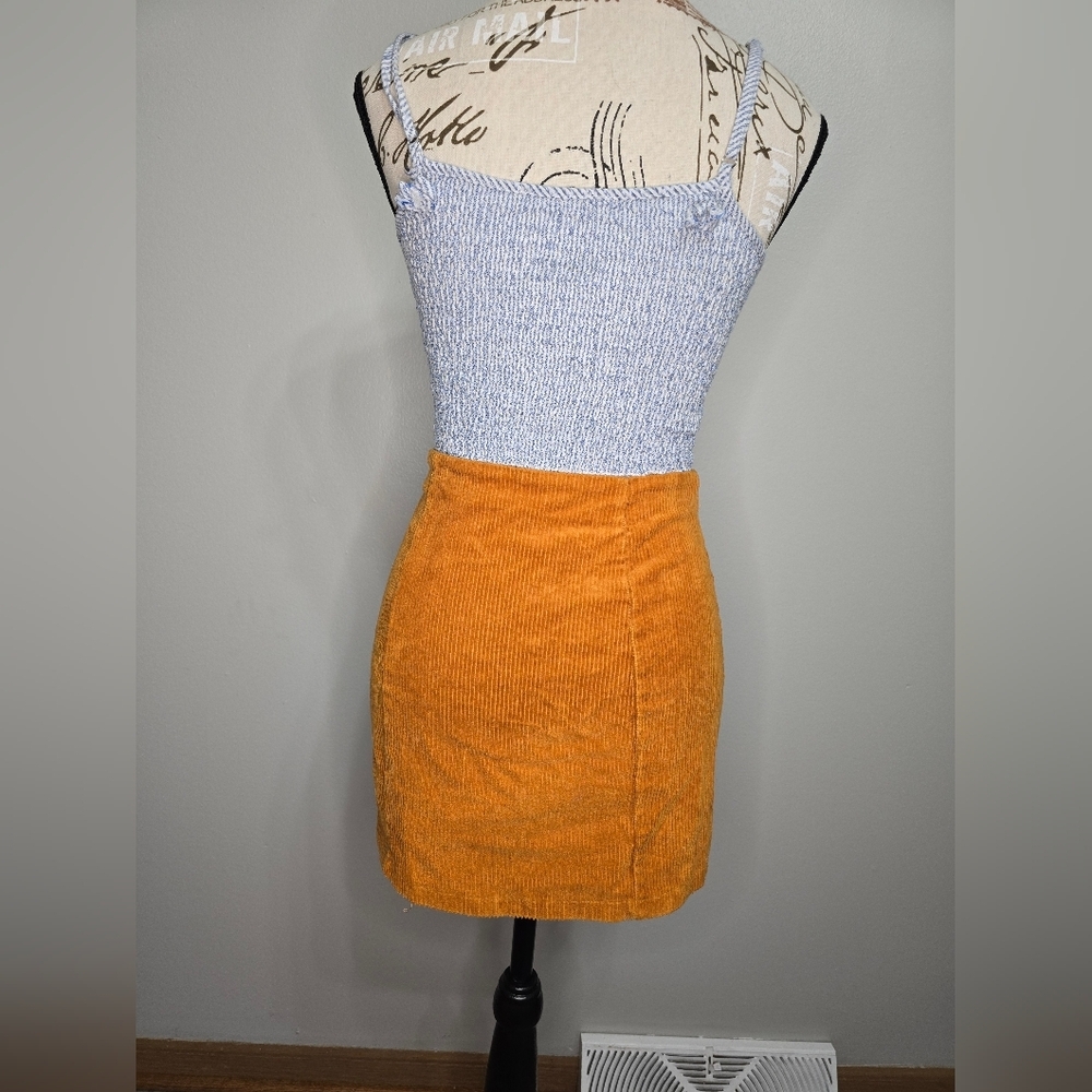 Forever 21 Mustard Corduroy Mini Skirt - Picture 2 of 3